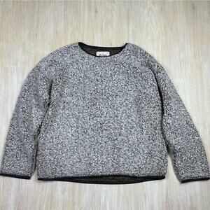 Dylan Charcoal True Grit Solid Frosty Tipped Drop Shoulder Cozy Crew Sweater XL